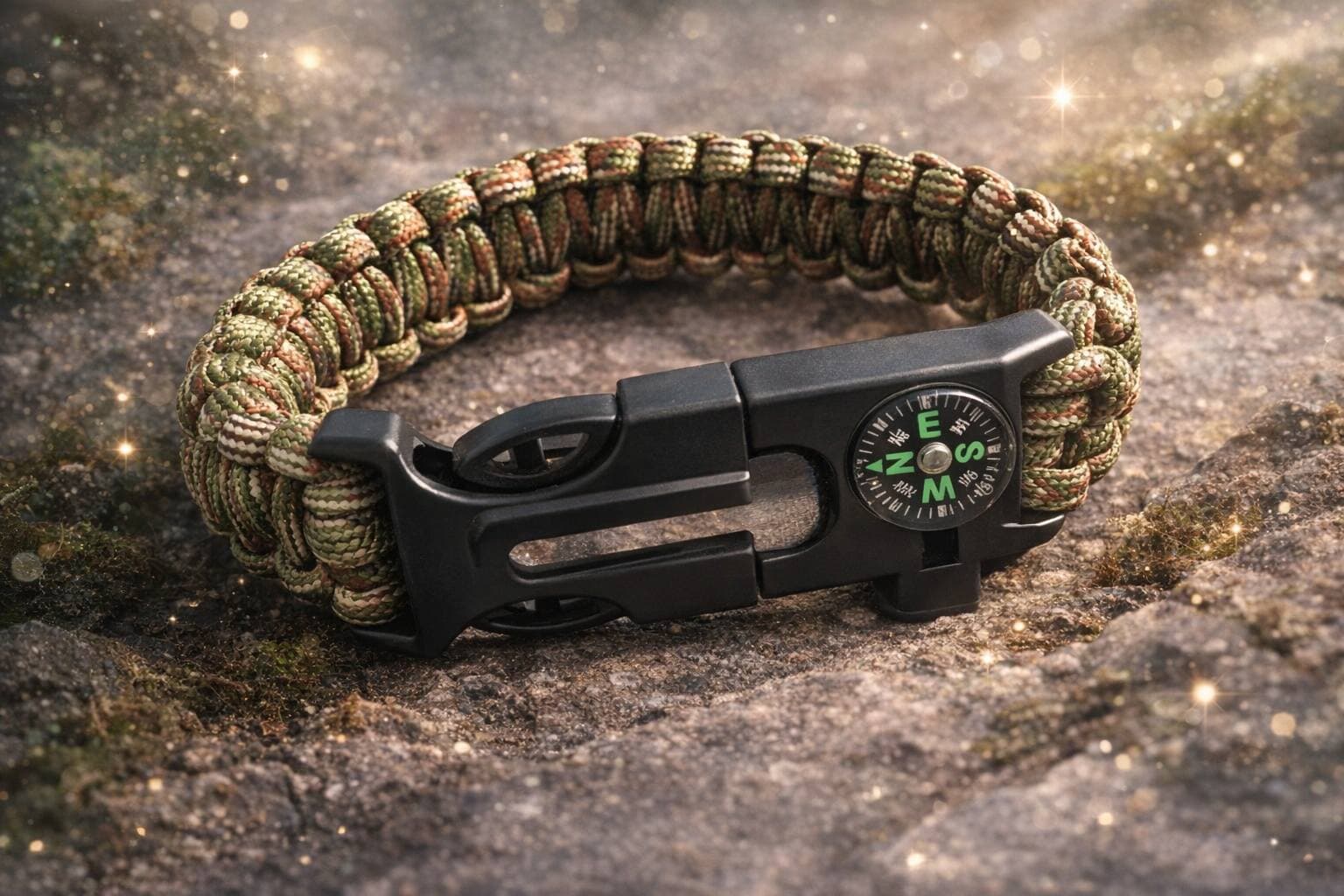 bracelet aventurier multifonction boussole sifflet corde 5 mètres allume feu - Image 3